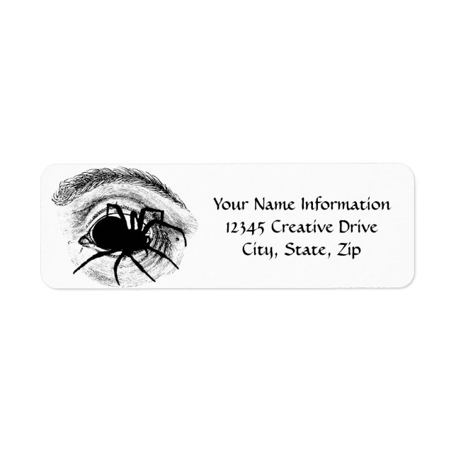 Spider Crawling Out of Eye Socket Return Address Label (Front)
