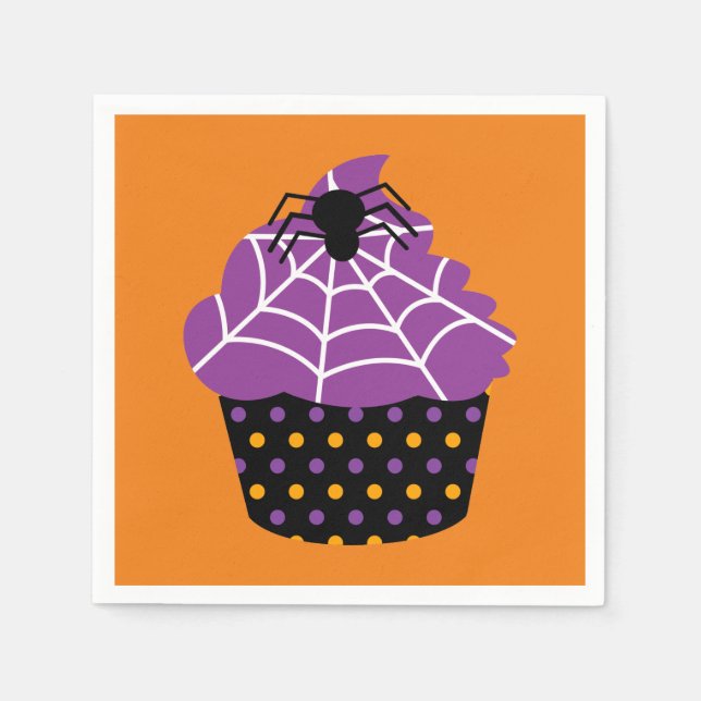 Spider cupcake Halloween Napkins (Front)