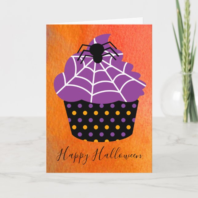 Spider cupcake Halloween theme Card (Front)