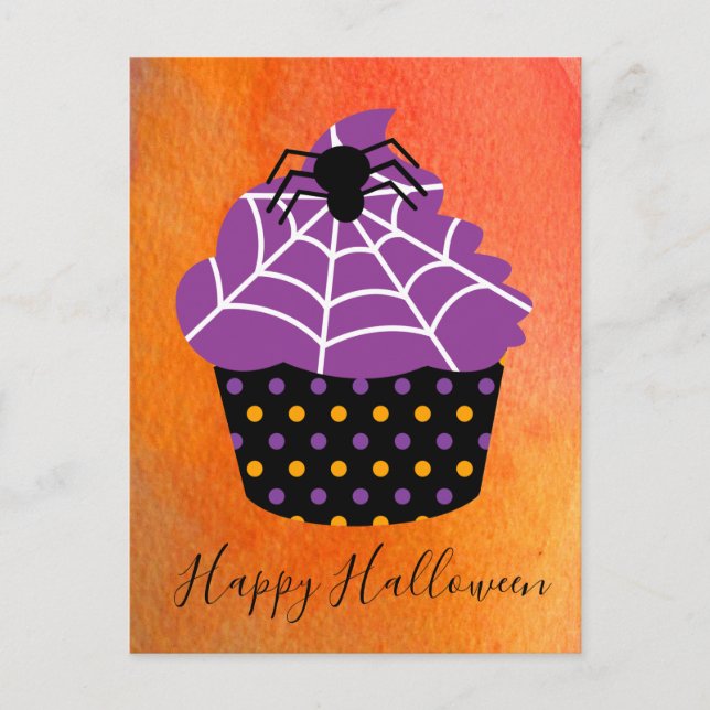 Spider cupcake Halloween theme Postcard (Front)