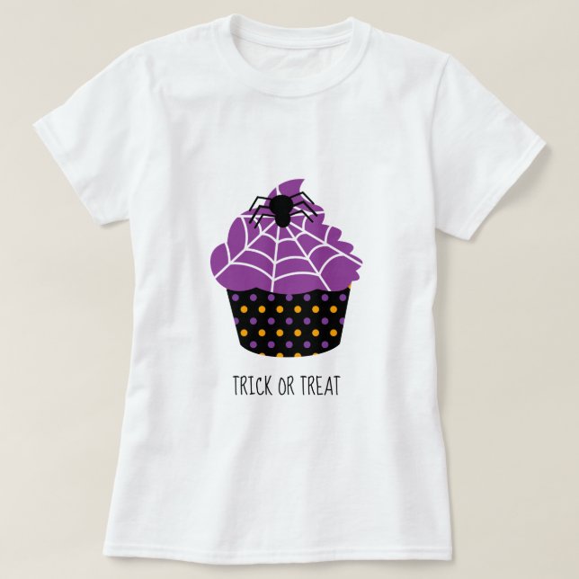 Spider cupcake Halloween theme T-Shirt (Design Front)