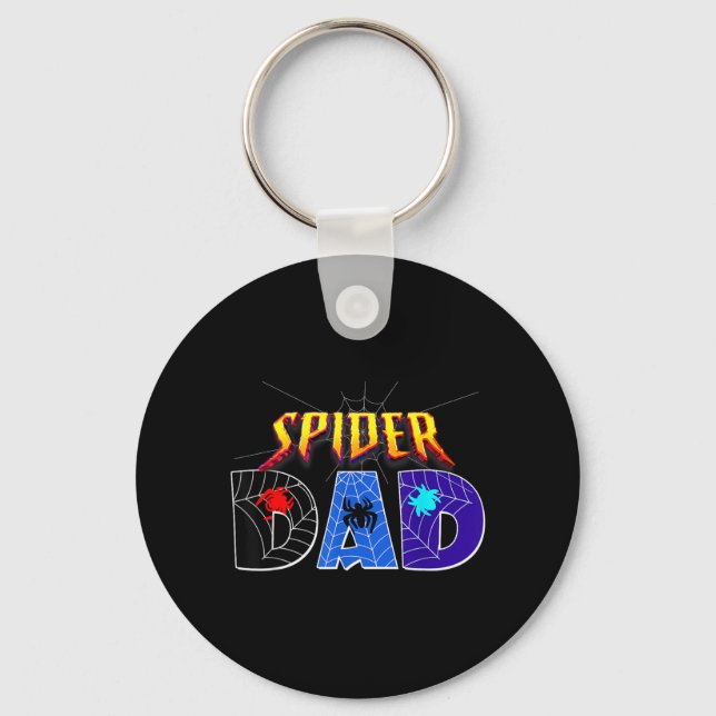 Spider Dad Design Fathers Day Matching Family Keychain (Front)