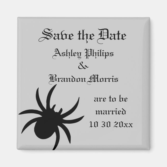 Spider Damask Save the Date Magnet (Front)