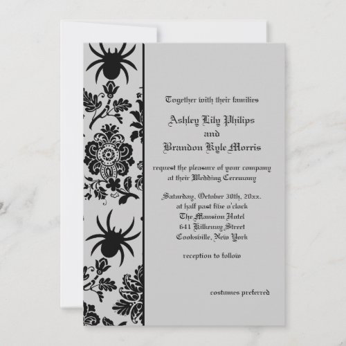 Spider Damask Wedding Invitation