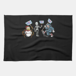Spider Dead skull Running Skeleton Snowman Spider Kitchen Towel