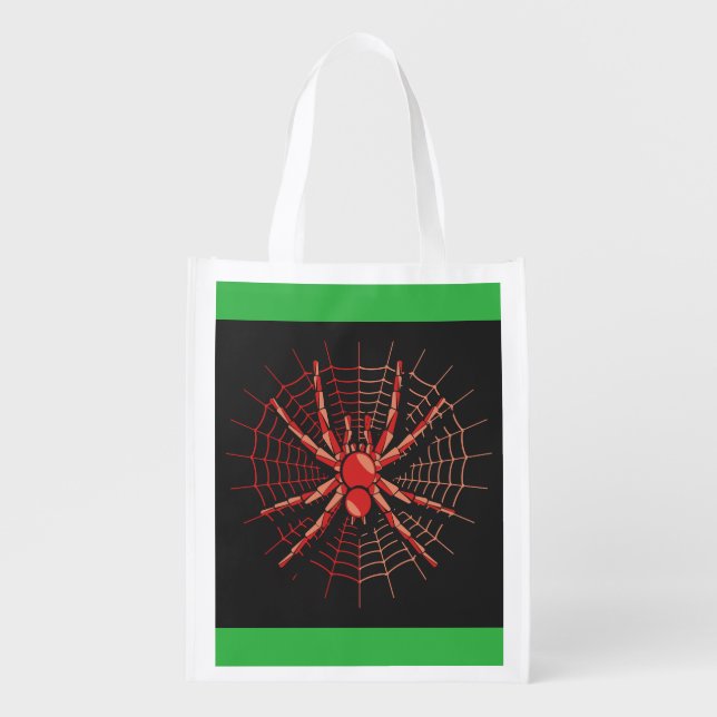 "Spider Design Reusable Grocery Bag - Eco-Friendly (Front)