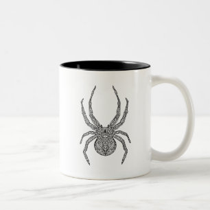 Spider Doodle Two-Tone Coffee Mug