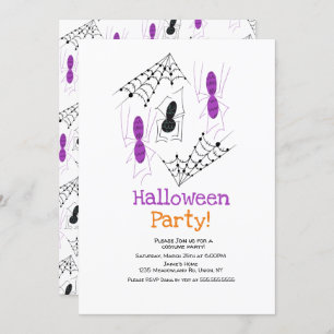 Spider Doodles Halloween Costume Party  Invitation