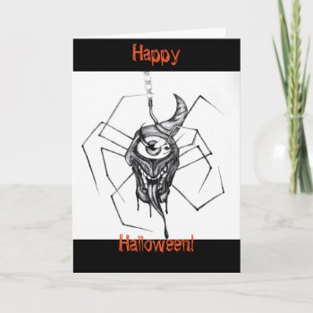 Spider Drawing Halloween Card by Melmo_666 at Zazzle