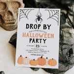 Spider Drop By Funny Halloween Party Invitation<br><div class="desc">This spooky halloween party invitation is the perfect way to invite all the ghouls you know to the event of the season! Easily edit the wording with your party information. 

See the entire Cute Spooky Halloween Party collection for more matching items!</div>