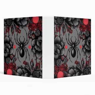 Spider Floral design Gothic style  3 Ring Binder