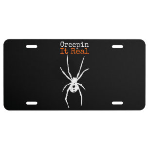Spider G Funny Halloween Costume - Creepin It Real License Plate