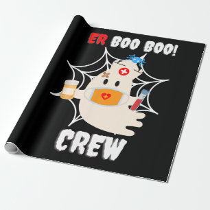 Spider Gift   Boo Crew Nurse Halloween Cute Spider Wrapping Paper