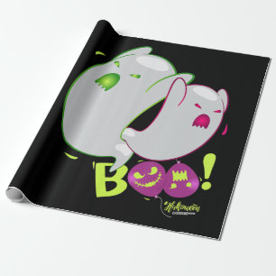 Spider Gift Boo Ghost Bats Spider Creepy Halloween Wrapping Paper