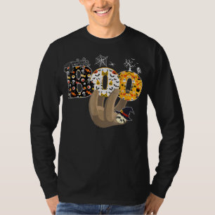 Spider Gift Boo Halloween With Sloth Witch Hat T-Shirt
