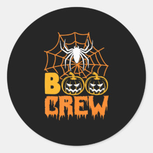 Spider Gift  Boo Pumpkin Halloween Spider Boo Crew Classic Round Sticker