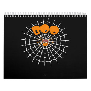 Spider Gift Funny Boo Spider Web Halloween Calendar