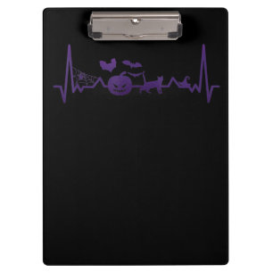 Spider Gift Funny Heartbeat Line Halloween Clipboard