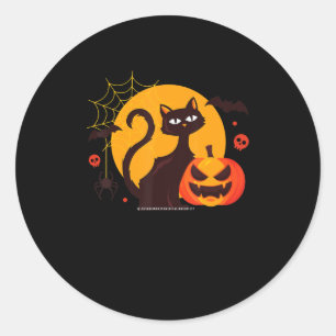 Spider Gift Halloween Black Cat Spider Pumpkin Classic Round Sticker