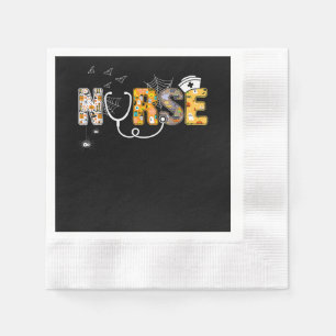 Spider Gift Halloween Nurse With Pumpkin Spider Napkins