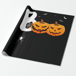 Spider Gift   Halloween Pumpkins Spider Wrapping Paper