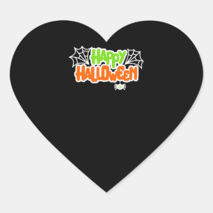 Spider Gift Happy Halloween Colorful Cute Spider Heart Sticker