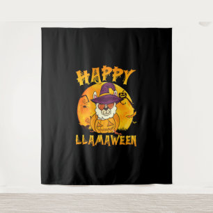 Spider Gift Happy Llamaween Llama Witch Spider Tapestry