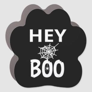 Spider Gift   Hey Boo Halloween Funny Spider Web Car Magnet