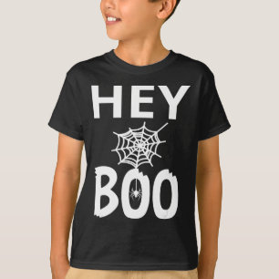 Spider Gift Hey Boo Halloween Funny Spider Web T-Shirt