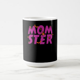 Spider Gift MOMSTER Spider Net And Bat Halloween Coffee Mug