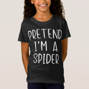 Spider Gift Pretend Spider Costume Halloween Lazy T-Shirt