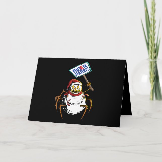 Spider Gift | Scary Snowman Spider Monsters Voting Card (Front)