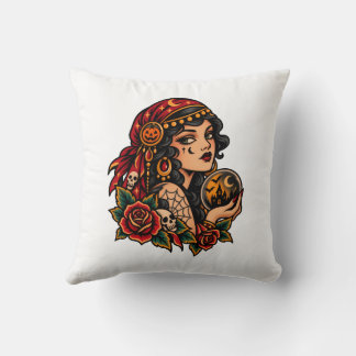 Spider / Gypsy Woman Throw Pillow