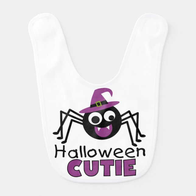 Spider Halloween Cutie Baby Bib (Front)