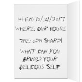 Spider Halloween Dinner Invitation (Inside (Left))