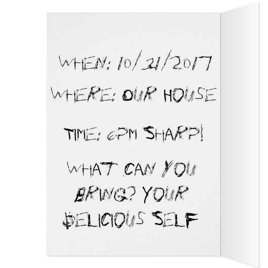 Spider Halloween Dinner Invitation (Inside (Left))