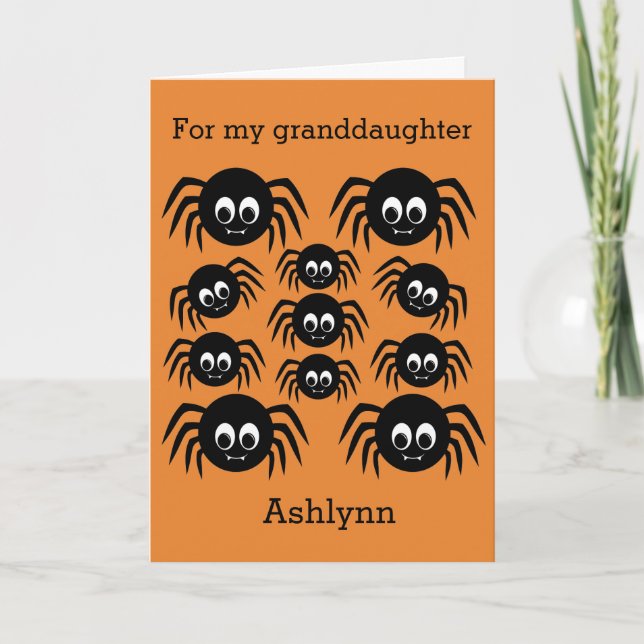 Spider Halloween Granddaughter Card (Front)