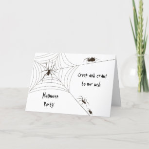 Spider Halloween Party Card