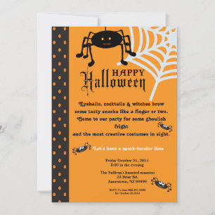 Spider Halloween Party Invitation