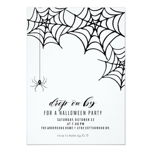 Halloween Spider Birthday Invitations 4