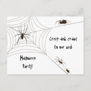 Spider Halloween Party Invitation Postcard