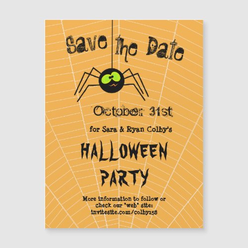 Spider Halloween Party Save the Date Magnetic Card