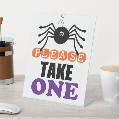 Spider Halloween Please Take One Pedestal Sign