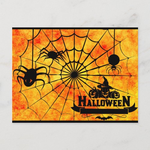 spider halloween postcard