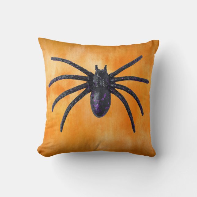 Spider Halloween Throw Pillow (Front)