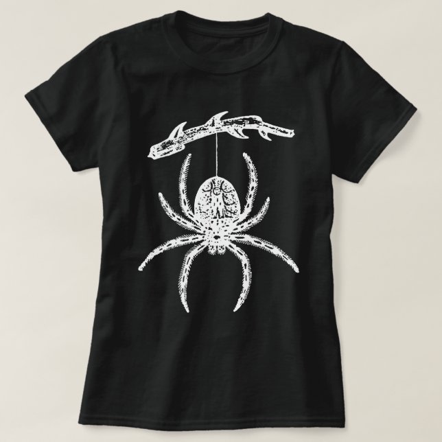 Spider Hanging From Branch T-Shirt (Design Front)
