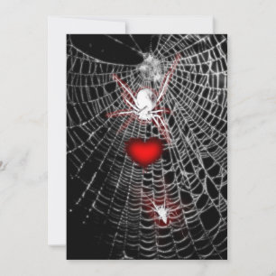 Spider Heart Goth Wedding Invitations