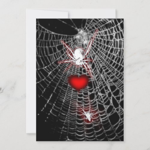 Spider Heart Goth Wedding Invitations
