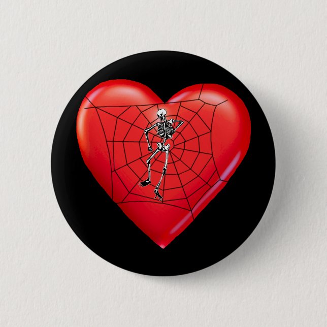 Spider Heart Pinback Button (Front)