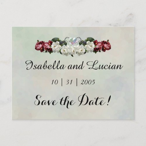 Spider Heart Roses Goth Wedding Save The Date Announcement Postcard
